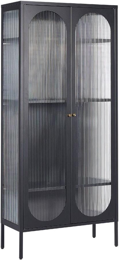 Beliani Vitrinekast FOXTON Metaal 80 cm Zwart