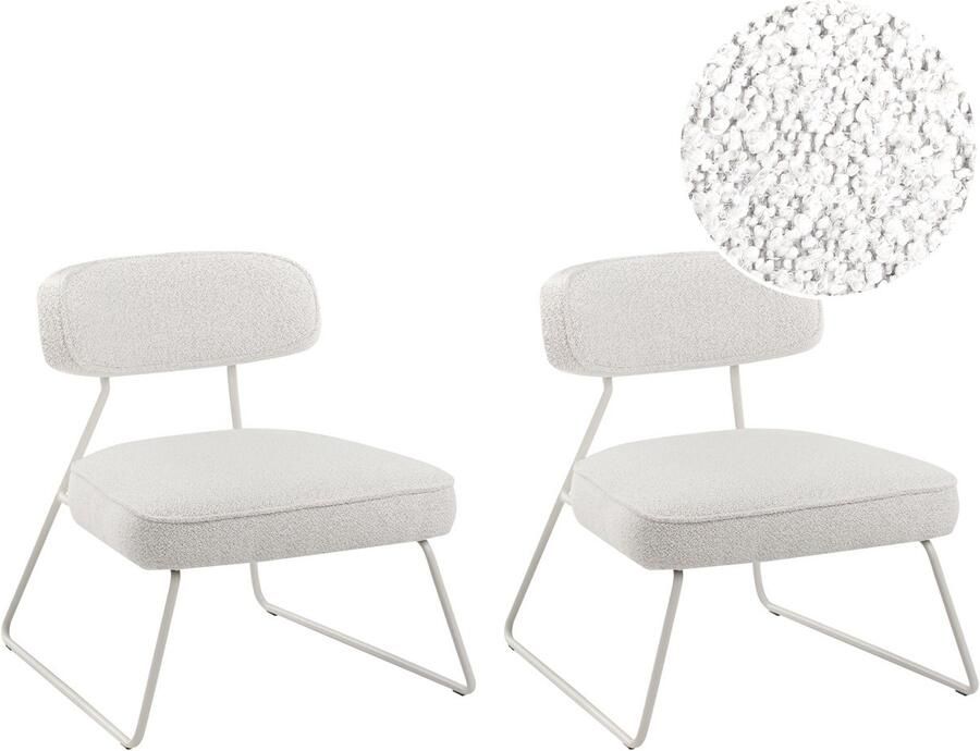 Beliani FROVI Set van 2 fauteuils Gebroken wit Polyester