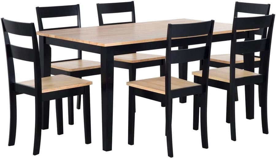 Beliani GEORGIA Eetkamerset-Lichte houtkleur-Rubberhout