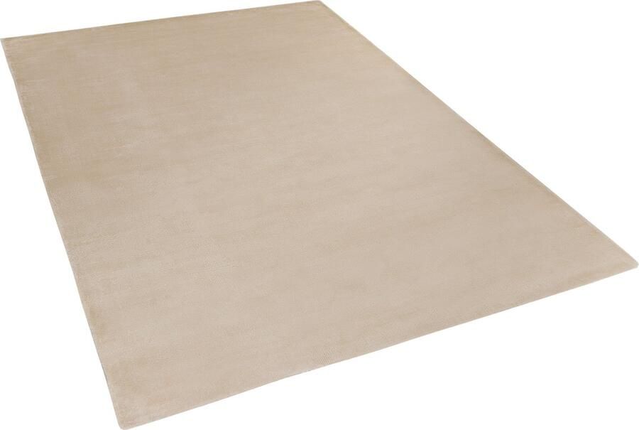 Beliani GESI II Laagpolig vloerkleed Beige 160 x 230 cm Viscose