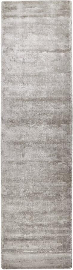 Beliani GESI II Vloerkleed Lichtgrijs 80 x 300 cm Viscose