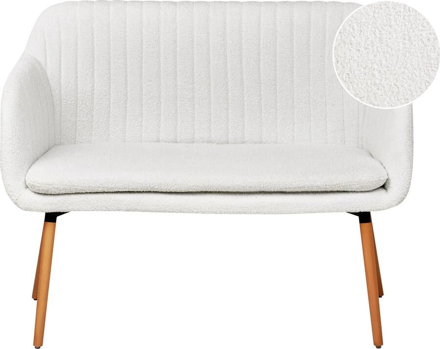 Beliani Gestoffeerde bank TABY Bouclé Gebroken wit 2-zitter - Foto 2