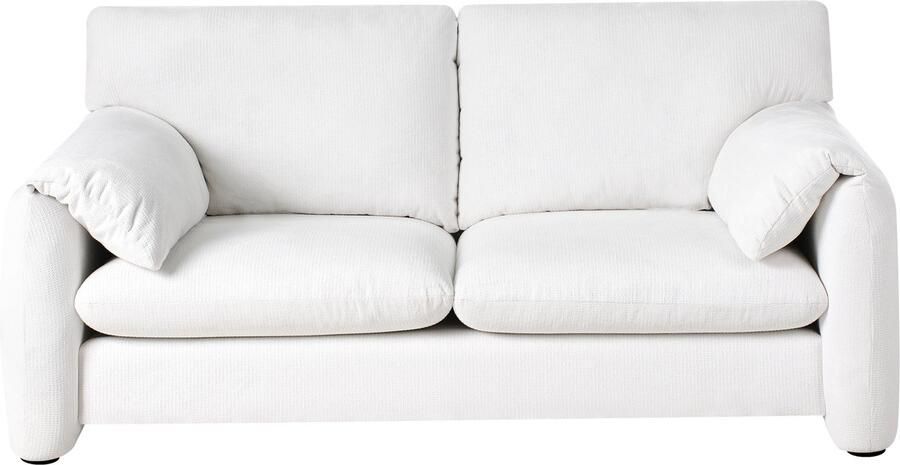 Beliani GETA Tweezitsbank Off-white Polyester