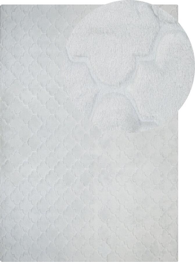 Beliani -GHARO-Shaggy vloerkleed-Lichtgrijs-160 x 230 cm-Polyester