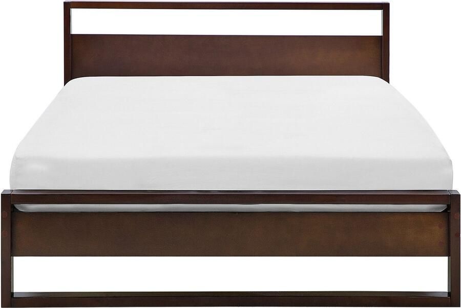 Beliani -GIULIA -Tweepersoonsbed-Donker-140 x 200 cm-Dennenhout