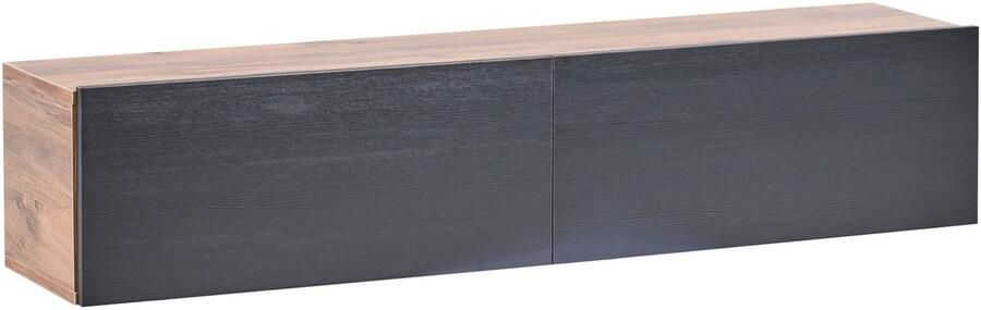 Beliani GLADSTONE Wand TV-meubel Bruin Zwart 140 cm Vezelplaat
