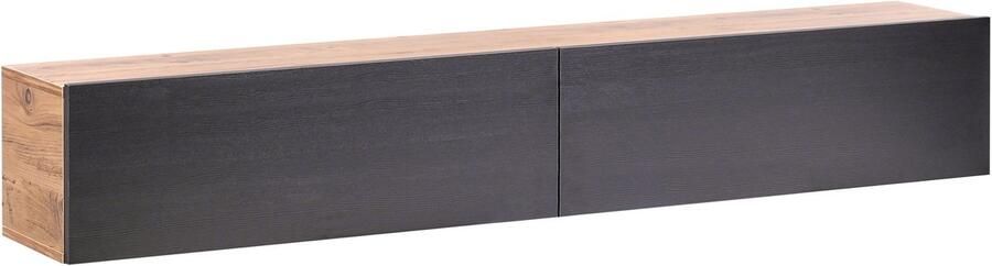 Beliani GLADSTONE Wand TV-meubel Zwart Bruin 180 cm Vezelplaat