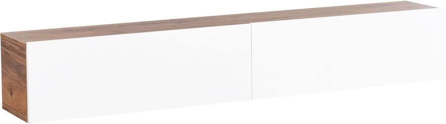 Beliani GLADSTONE Wandgemonteerd TV-meubel Wit Bruin 180 cm Vezelplaat