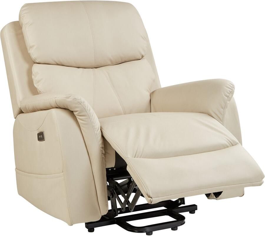 Beliani Elektrische relaxfauteuil GLORIE massagefunctie Kunstleer Beige - Foto 2