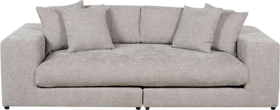 Beliani GLORVIKA Driezitsbank Taupe Polyester