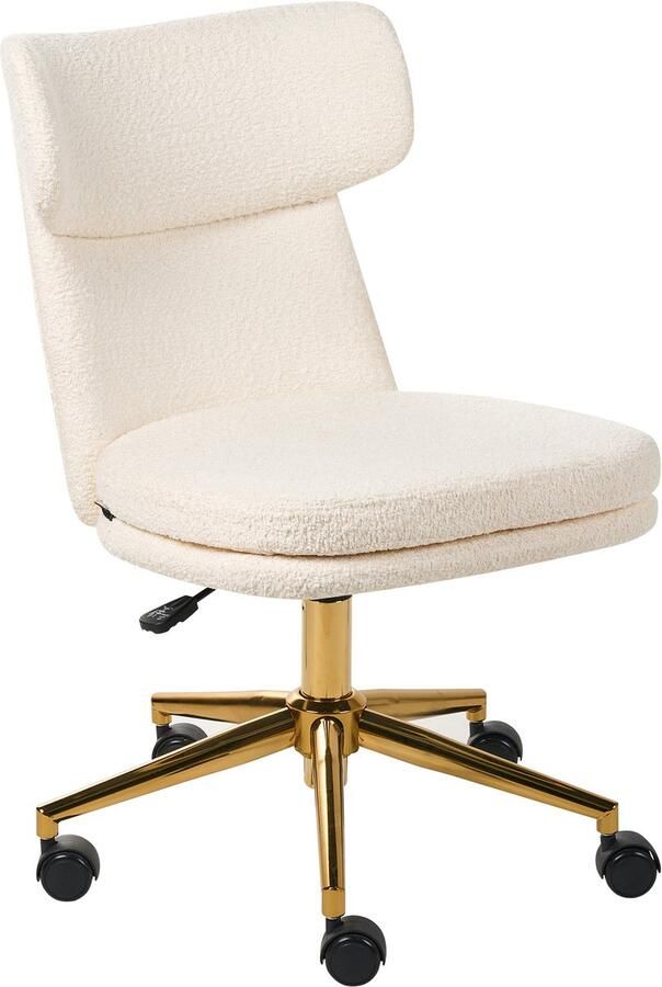 Beliani GRANBY Bureaustoel Off-white Bouclé