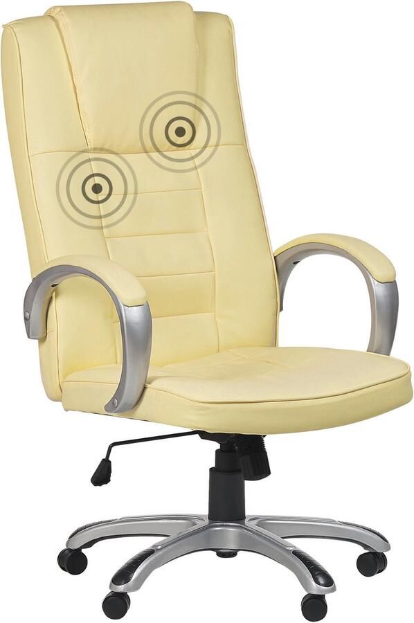 Beliani Massagestoel met verwarming GRANDEUR Kunstleer Crème