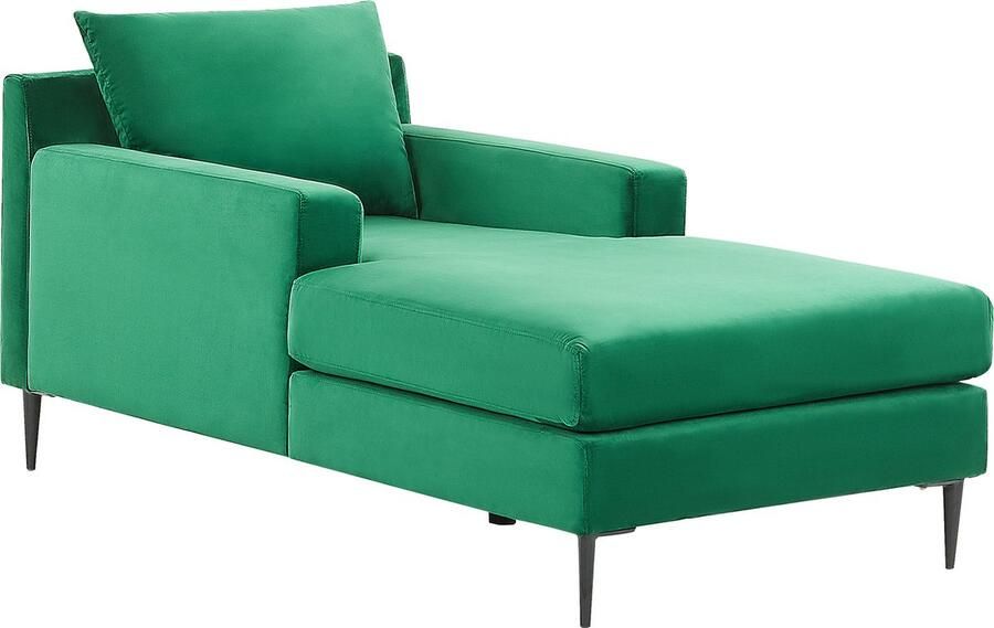 Beliani GUERET Chaise longue Groen Symmetrisch Fluweel - Foto 3