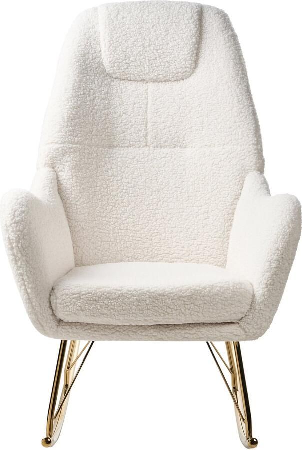 Beliani GULSELE Schommelstoel Gebroken wit Bouclé