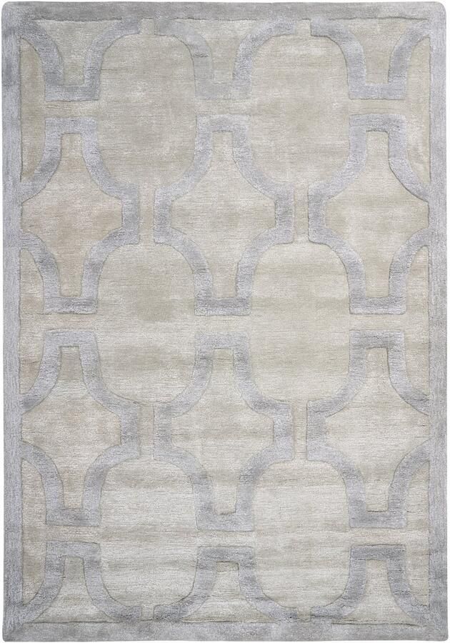 Beliani GWANI Vloerkleed Beige Grijs 160 x 230 Viscose