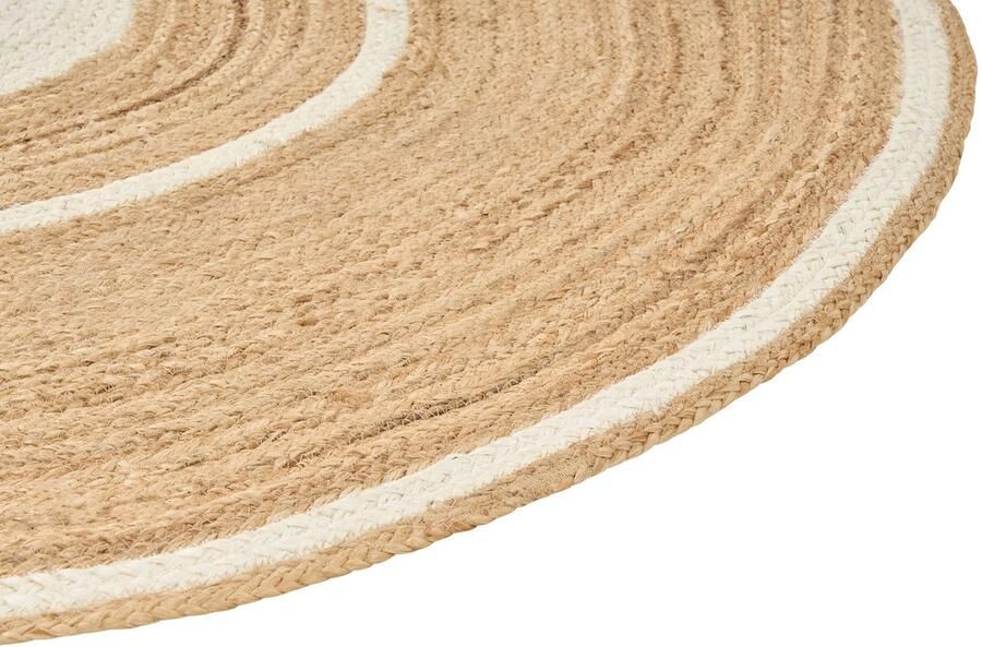 Beliani -HALFELI-Laagpolig vloerkleed-Gebroken wit- 140 cm-Jute - Foto 2