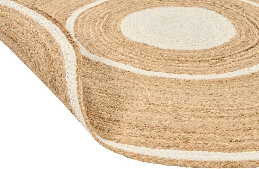 Beliani -HALFELI-Laagpolig vloerkleed-Gebroken wit- 140 cm-Jute - Foto 3