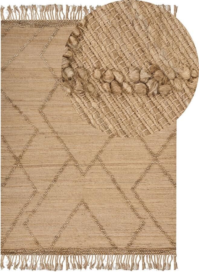 Beliani Vloerkleed jute beige 200 x 300 cm HANDERE