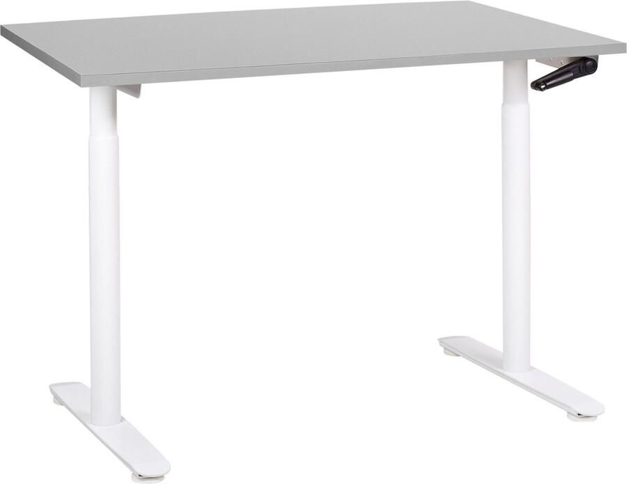 Beliani Bureau handmatig verstelbaar grijs wit 120 x 72 cm DESTINAS
