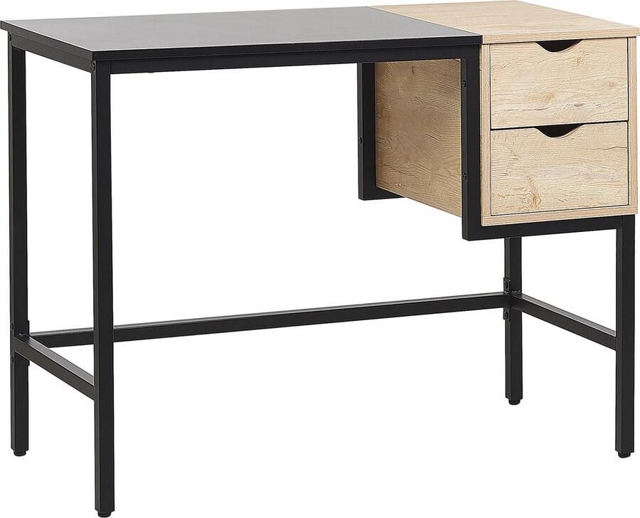 Beliani Bureau HARPER Zwart 100 cm 48 cm met opbergruimte