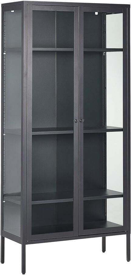 Beliani Vitrinekast HARTY Metaal 80 cm Zwart