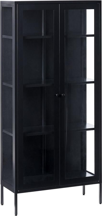 Beliani Vitrinekast HARTY Metaal 80 cm Zwart - Foto 2