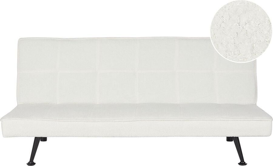 Beliani HASLE Slaapbank 3-zits Wit Bouclé