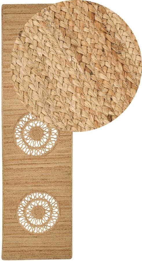 Beliani -HATIPOGLU-Laagpolig vloerkleed-Beige-80 x 300 cm-Jute