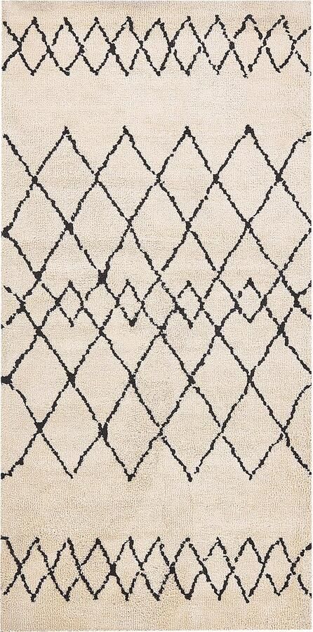 Beliani HAVSA Laagpolig vloerkleed Beige 80 x 150 cm Polyester - Foto 2