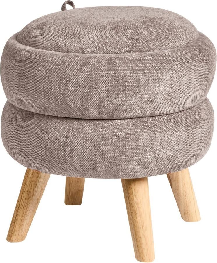 Beliani HAWLEY Poef Taupe Chenille