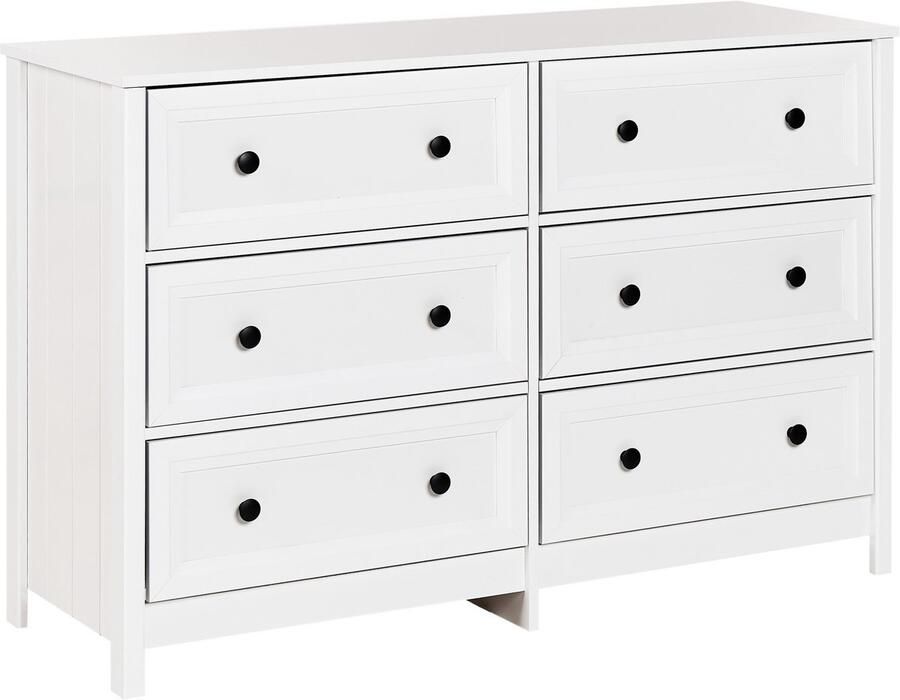 Beliani HAZELVALE Ladekast 6 lades Wit Vezelplaat
