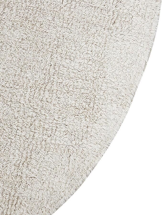 Beliani HEART Laagpolig vloerkleed Beige Zwart 140 cm Katoen