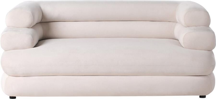 Beliani HELLE Tweezitsbank Lichtbeige Fluweel