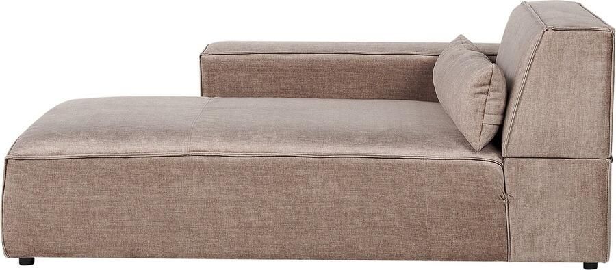 Beliani HELLNAR Chaise longue Lichtbruin Rechtszijdig Polyester