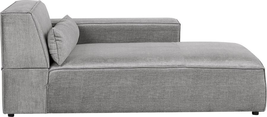 Beliani HELLNAR Chaise longue Grijs Linkszijdig Polyester