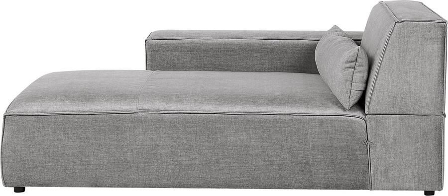 Beliani HELLNAR Chaise longue Grijs Rechtszijdig Polyester
