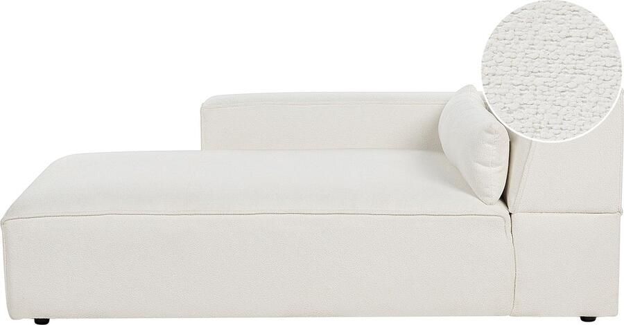 Beliani HELLNAR Chaise longue Gebroken wit Rechtszijdig Bouclé