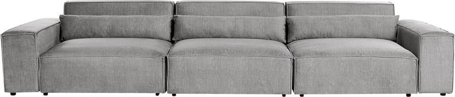 Beliani HELLNAR Driezitsbank Grijs Polyester