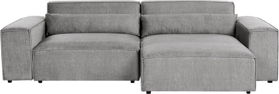 Beliani HELLNAR Hoekbank 2-zits Grijs Linkszijdig Polyester