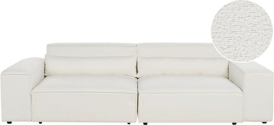 Beliani HELLNAR Tweezitsbank Gebroken wit Bouclé