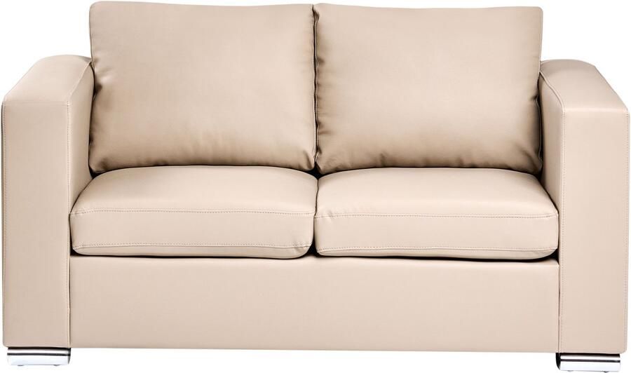 Beliani Bank HELSINKI Leer Beige 2-zitter