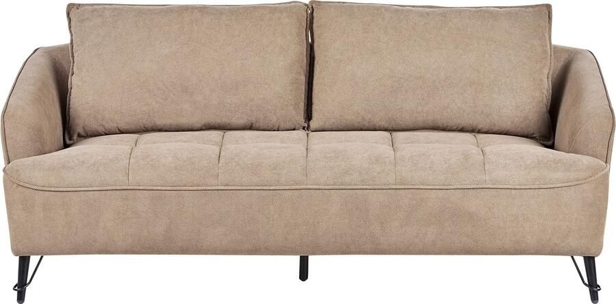 Beliani Bank HOBRO Stof Lichtbruin 3-zitter