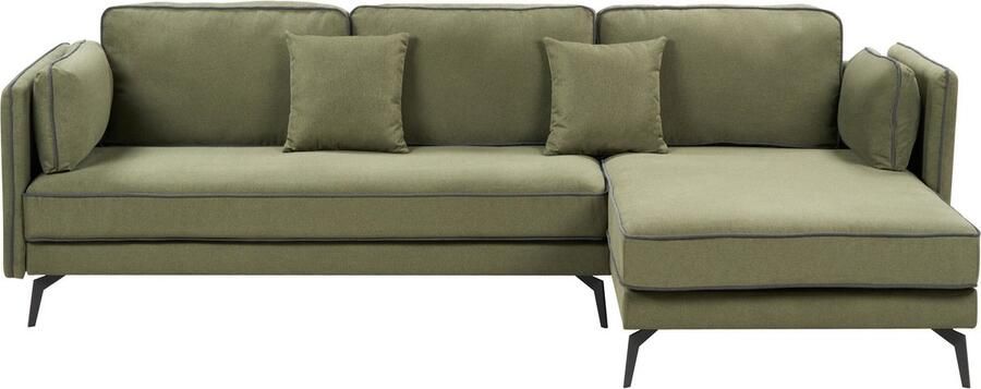 Beliani Hoekbank ALTAN Stof Groen 3-zitter Linkerzijde