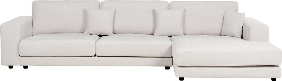 Beliani -LOFOTEN-Hoekbank 4-zits-Gebroken wit-Linkszijdig-Polyester