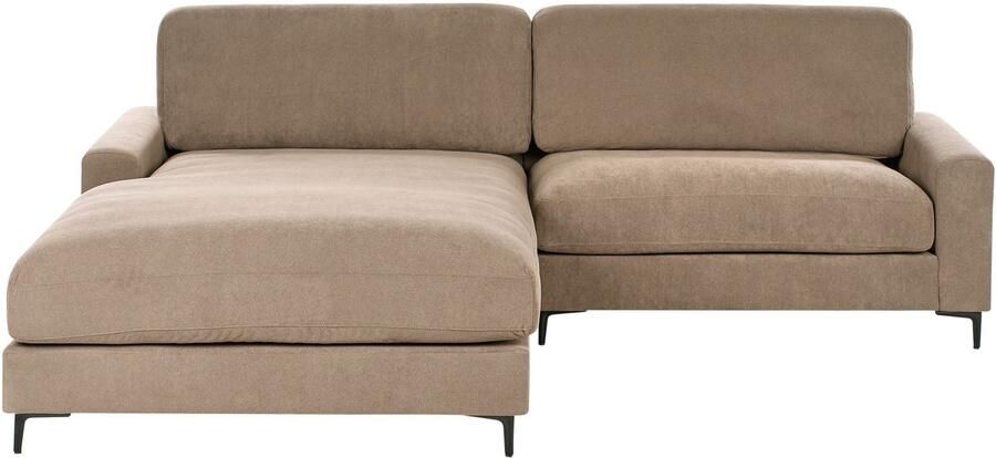 Beliani Hoekbank MALOY Stof Bruin 3-zitter Rechterzijde