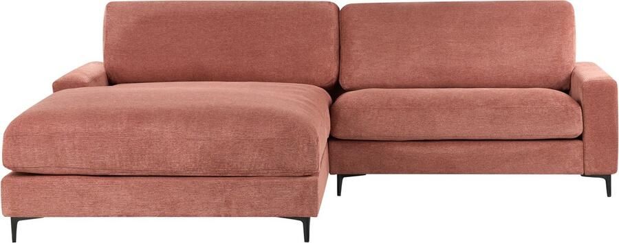 Beliani Hoekbank MALOY Stof Rood 3-zitter Rechterzijde