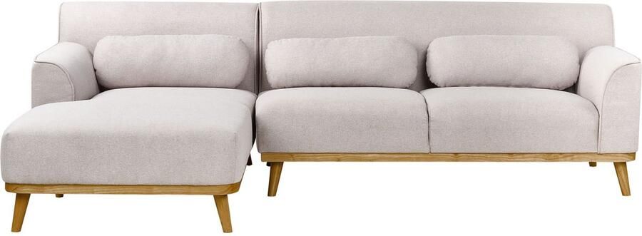 Beliani Hoekbank SIMOS Stof Lichtgrijs 3-zitter Rechterzijde