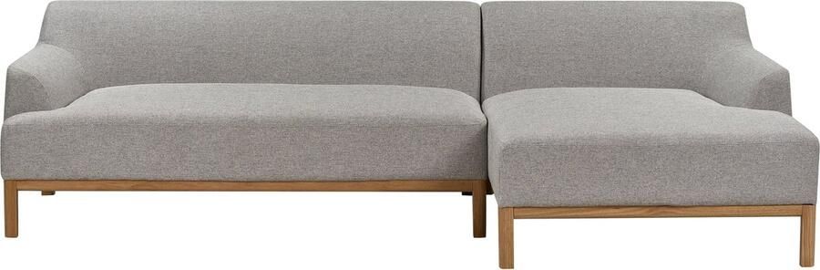 Beliani Hoekbank SOSJO Stof Lichtgrijs 3-zitter Linkerzijde