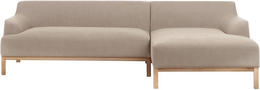 Beliani Hoekbank SOSJO Stof Taupe 3-zitter Linkerzijde