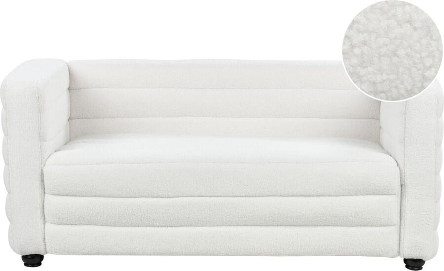 Beliani HOFN Tweezitsbank Off-white Polyester